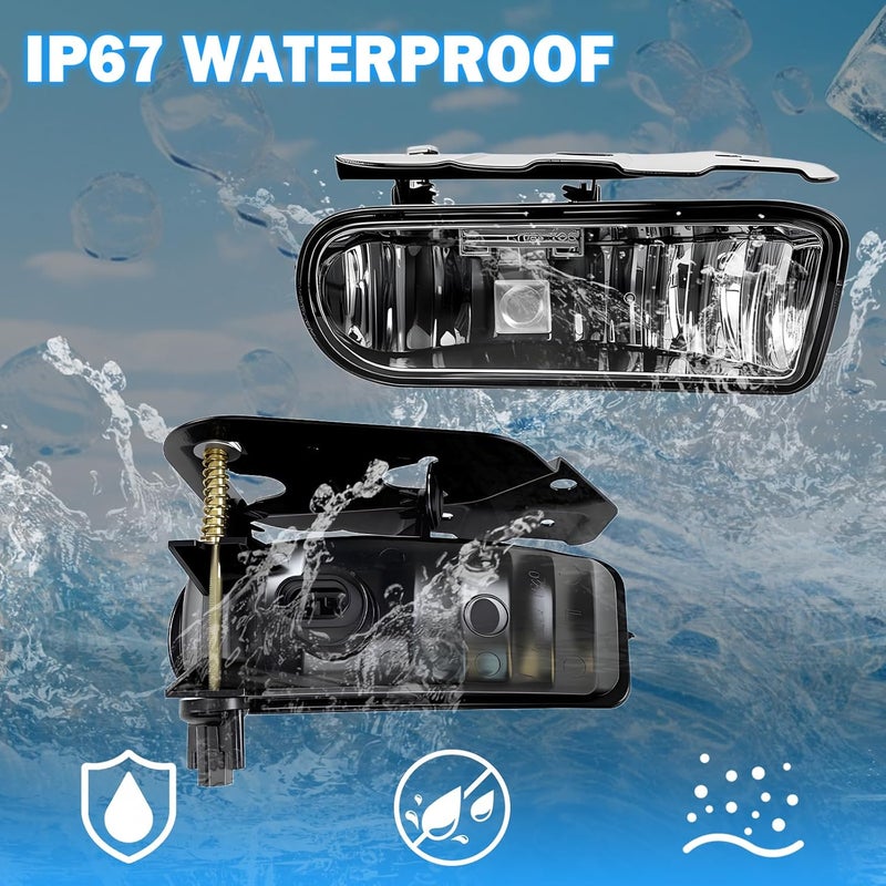 BOXLIGHT Fog Lights Assembly Compatible with 2002 2003 2004 2005 2006 Cadillac Escalade/Escalade EXT/Escalade ESV with 880 12V 27W Halogen Bulbs Driving Fog Lamps (Clear Lens) - Image 4